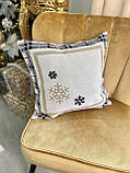 Декоративна наволочка Новорічна 45х45 см, гобелен, фото 6