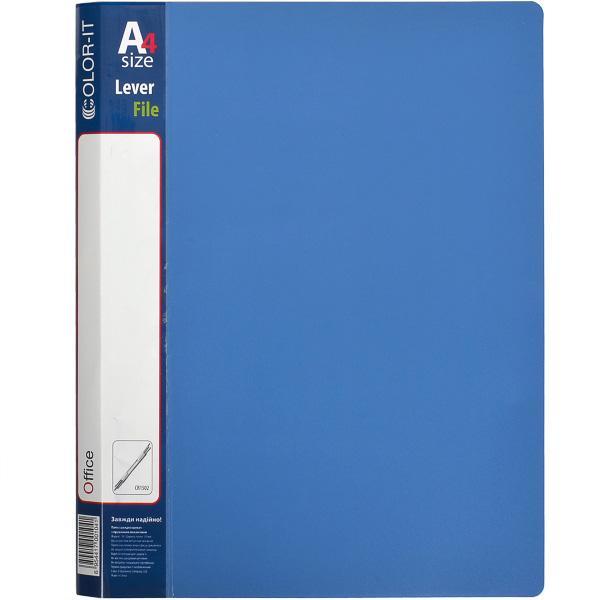 Папка-швидкозшивач А4 з кишенею AR307. Папка з вусами синя