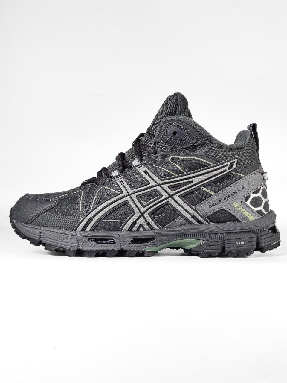 Кросівки чоловічі чорні зимові Asics Gel Kahana 8 Black Grey Winter Fur (18798), фото 1