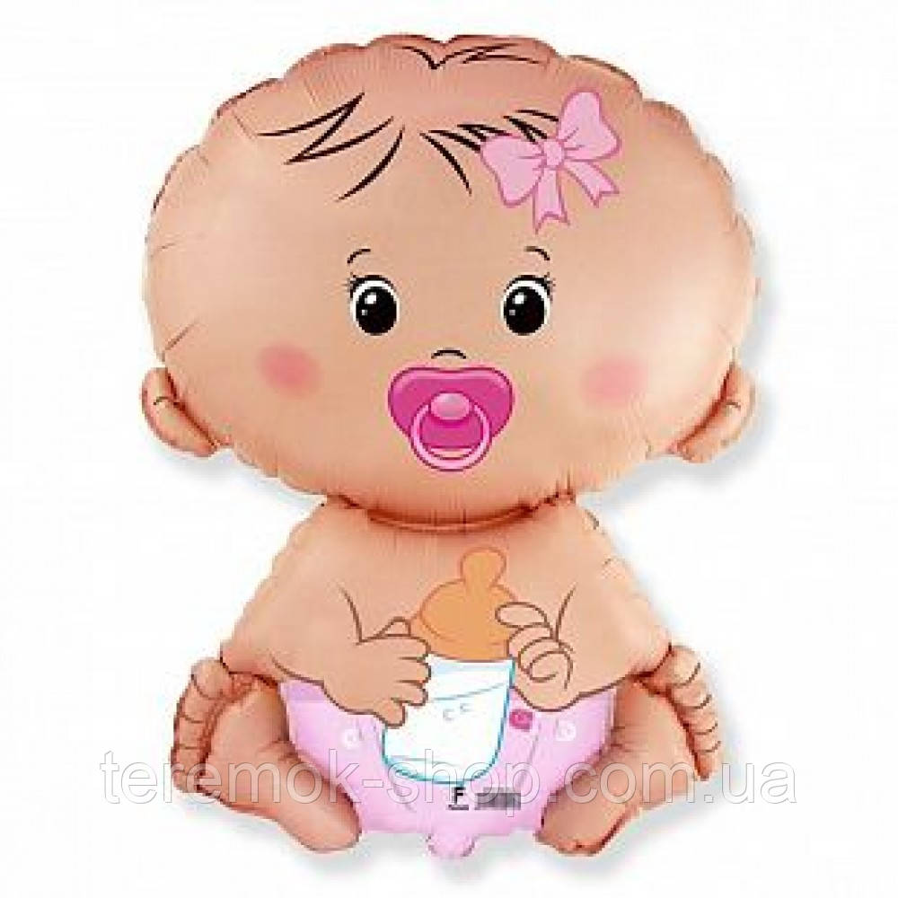 Фольгований шар фігура малюк дівчинка Flexmetal, шар гелієвий фігурний 67*46 см, фото 1