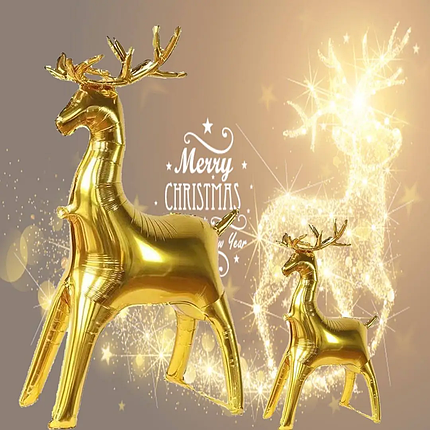 Фольгована кулька Золотий Олень 120х75см (47") | Новий рік, фото 2