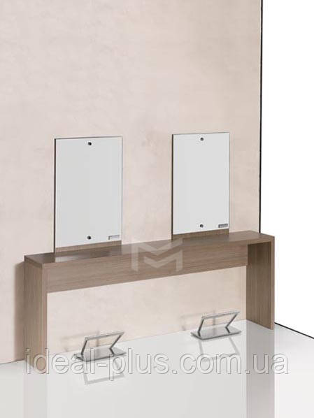 Перукарське робоче місце для двох майстрів двомісне дзеркало для перукарських салонів краси М416, фото 1