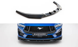 Сплітер Ford Mustang GT MK7 (2023+) тюнінг обвіс губа спідниця переднього бампера (V2)