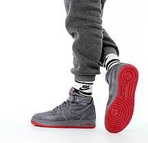 Зимові кросівки Nike Air Force High Gray Fur / Найк Аїр Форс Високі Сірі Хутро, фото 3