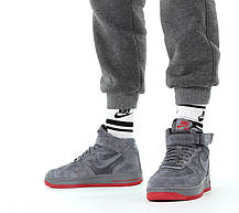 Зимові кросівки Nike Air Force High Gray Fur / Найк Аїр Форс Високі Сірі Хутро, фото 4