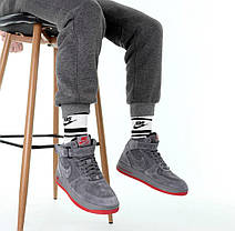 Зимові кросівки Nike Air Force High Gray Fur / Найк Аїр Форс Високі Сірі Хутро, фото 5
