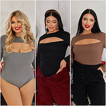 Жіноче базове боді з довгим рукавом