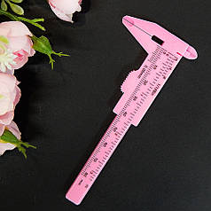 Міні-штангенциркуль пластиковий на 80 мм, рожевий