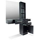 Робоче місце майстра перукаря дзеркало з поличками для перукарень М423, фото 3