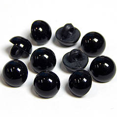 Гудзики круглі опуклі на ніжці, 9 мм, чорні (10 шт)