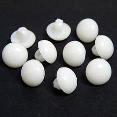 Ґудзики круглі з вушком, 9 мм, білі (10 шт)