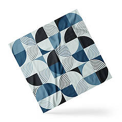 Хустка на голову і шию «Геометричні фігури. Блакитна. Geometric figures. Blue»