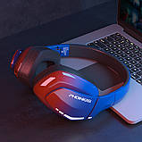 Бездротові геймерські навушники Kotion Each Q8S з віртуальним звуком 7.1 (Червоно-синій), фото 3