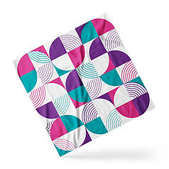 Хустка на голову і шию «Геометричні фігури. Рожева. Geometric figures. Pink»