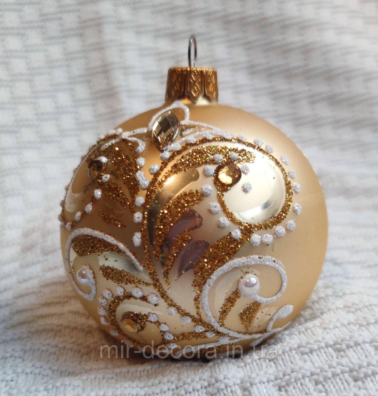 Шар новорічний на ялинку "Зигзаг" 60 мм, фото 1