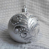 Ялинкова куля зі скла 80 мм "Зиґзаґ", фото 4