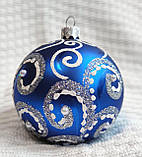 Ялинкова куля зі скла 80 мм "Зиґзаґ", фото 2