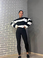 Лосины женские Oysho 122 дайвинг широкий пояс утепленные на флисе черные, черный, S