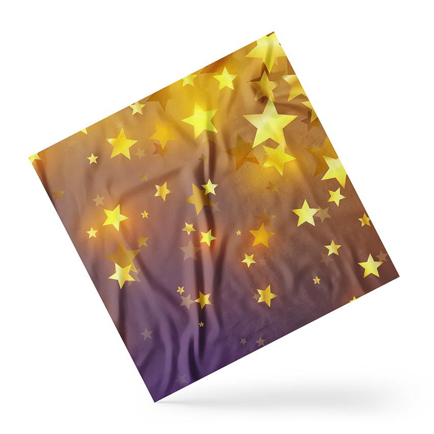 Хустка на голову і шию «Гарні золоті зірочки. Beautiful gold stars»