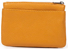 Гаманець ключниця косметичка жіночий шкіряний жовтий один відсік і дві кишені на блискавці 13x9,5x2 см A-00141, фото 3