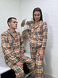Стильні комплекти Family Look для нього та для неї бавовна на байці у клітинку, фото 5