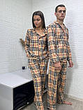 Стильні комплекти Family Look для нього та для неї бавовна на байці у клітинку, фото 6
