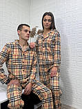 Стильні комплекти Family Look для нього та для неї бавовна на байці у клітинку, фото 8