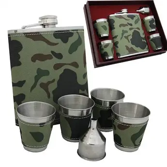 Фляга набір 4 стак 18оz велика червона  коробка камуфляж