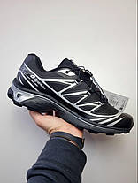 Зимові Чоловічі Кросівки Salomon XT-6 Advanced Gore-Tex / Саломон ХТ-6 Адванст Гор Текс Чорні із Сріблястим, фото 3