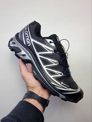 Зимові Чоловічі Кросівки Salomon XT-6 Advanced Gore-Tex / Саломон ХТ-6 Адванст Гор Текс Чорні із Сріблястим, фото 1