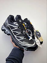 Зимові Чоловічі Кросівки Salomon XT-6 Advanced Gore-Tex / Саломон ХТ-6 Адванст Гор Текс Чорні із Сріблястим, фото 4