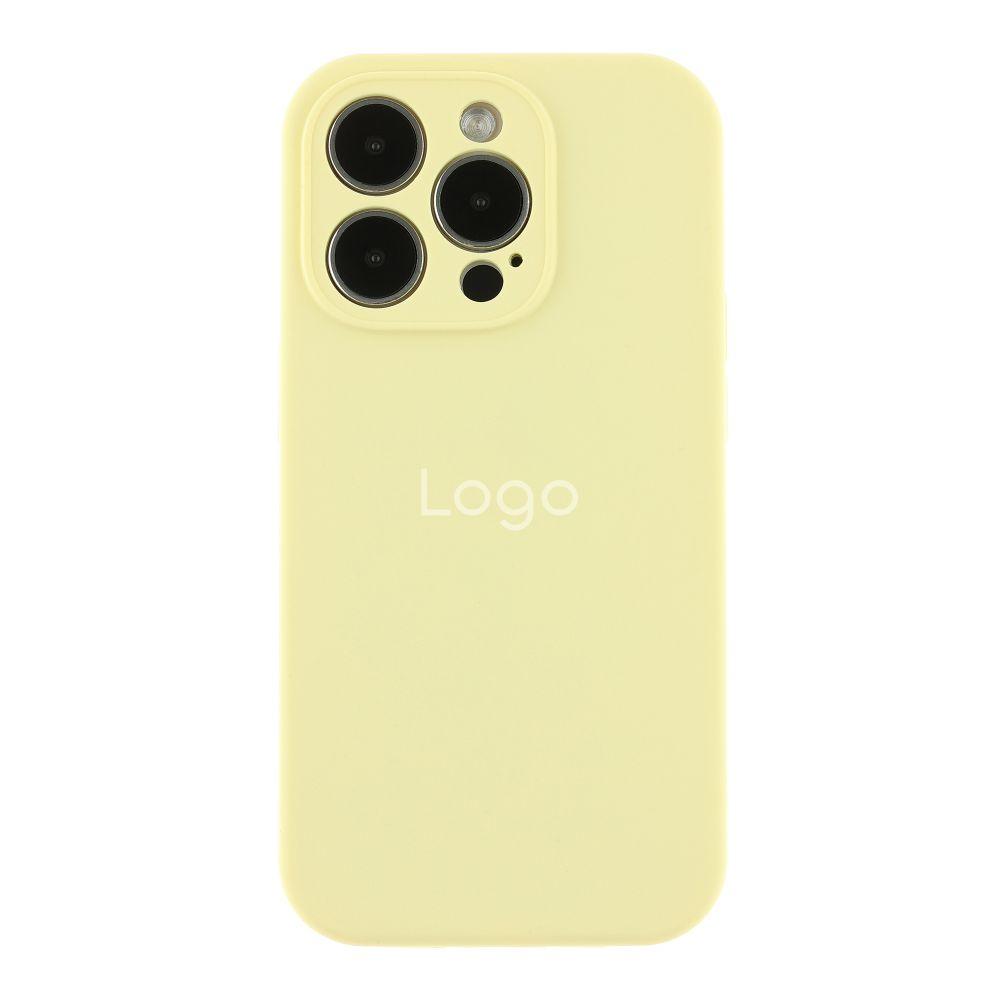 Чохол Silicone Case Full Size with Frame для iPhone 14 Pro Max Колір 60.Crem Yellow, фото 1