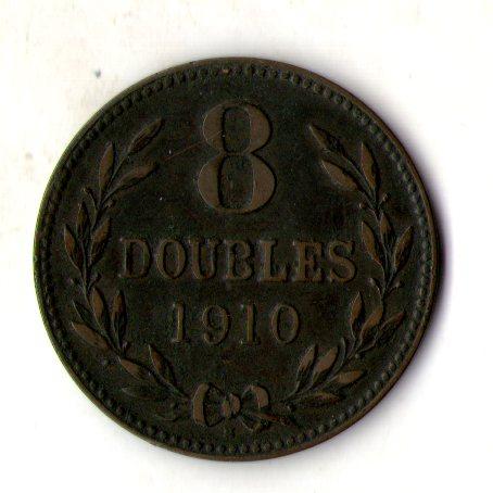 Гернсі 8 дублів, 1868 рік Король Едуард VII  №2527
