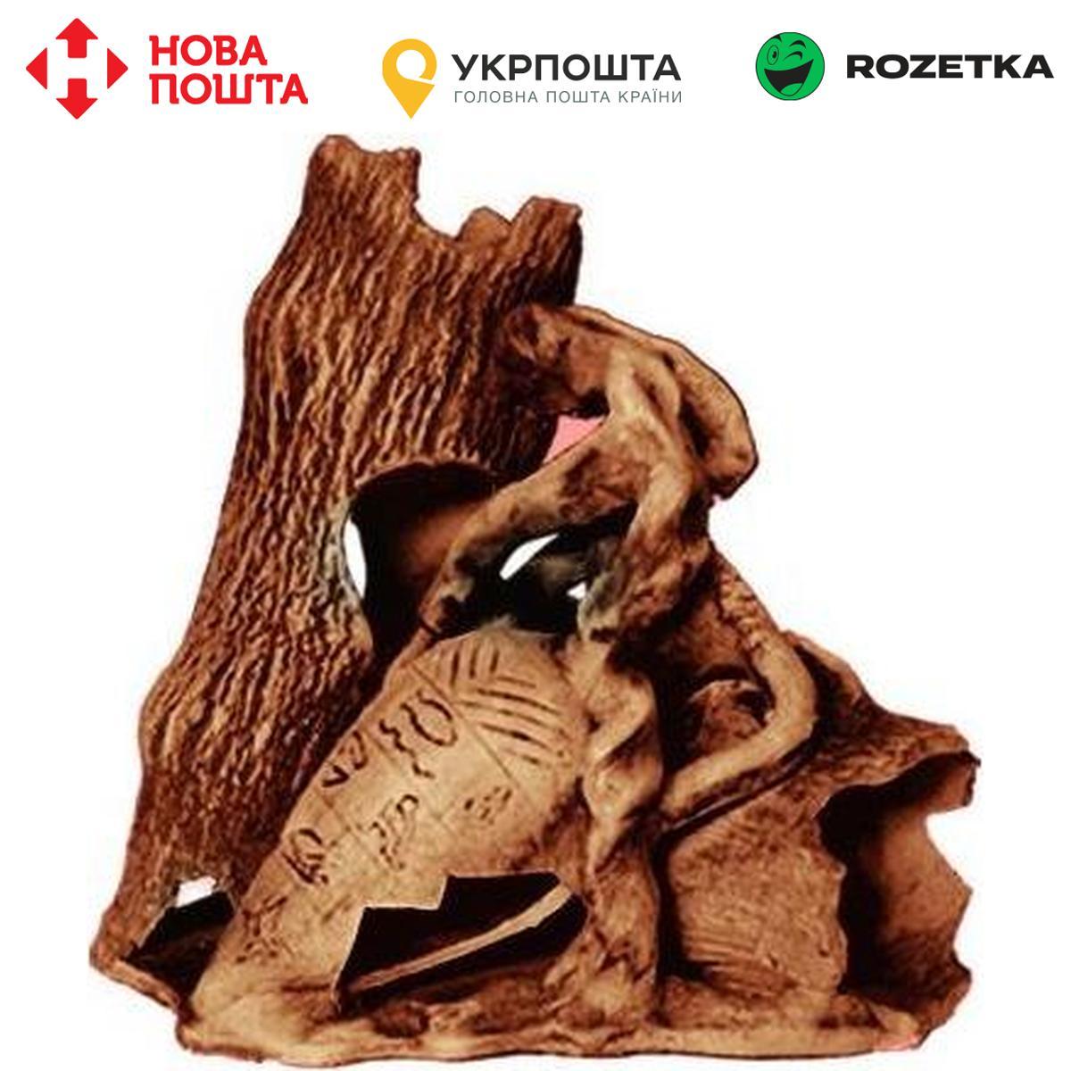 Декорація Природа для акваріума "Дві колоди з амфорою" 23х23 см, фото 1