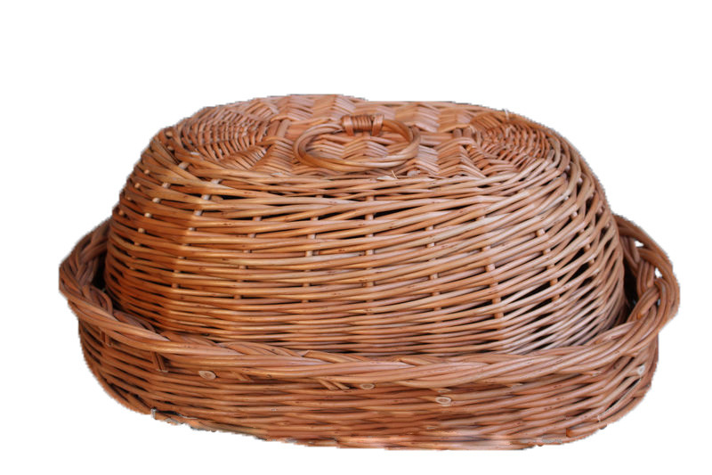 Хлібниця з лози з кришкою, фото 1