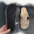 Капці домашні жіночі Inblu пісочні фетрові на широку ногу 4661, фото 6