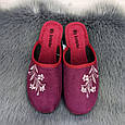 Тапочки домашні жіночі Inblu сливові велюрові на танкетці 4663, фото 4