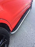 Бічні пороги Tayga Grey на Ford Kuga 2013-2019 Пороги майданчика Форд Куга з чорною листовою 2 шт., фото 2