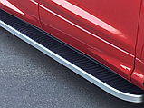 Бічні пороги Tayga Grey на Ford Kuga 2013-2019 Пороги майданчика Форд Куга з чорною листовою 2 шт., фото 9