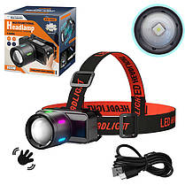 Ліхтар налобний NIGHT VISION FLUORESCENCE KX-1832-TG, Motion Sensor, Li-Ion акум, індикація заряду, ЗП, фото 3