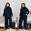 Жіночий ангоровий прогулянковий костюм: кофта з коміром стійкою та широкі штани, батал великі розміри, фото 5