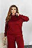 Жіночий ангоровий прогулянковий костюм: кофта з коміром стійкою та широкі штани, батал великі розміри, фото 2