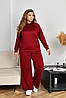 Жіночий ангоровий прогулянковий костюм: кофта з коміром стійкою та широкі штани, батал великі розміри, фото 3