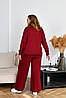Жіночий ангоровий прогулянковий костюм: кофта з коміром стійкою та широкі штани, батал великі розміри, фото 4