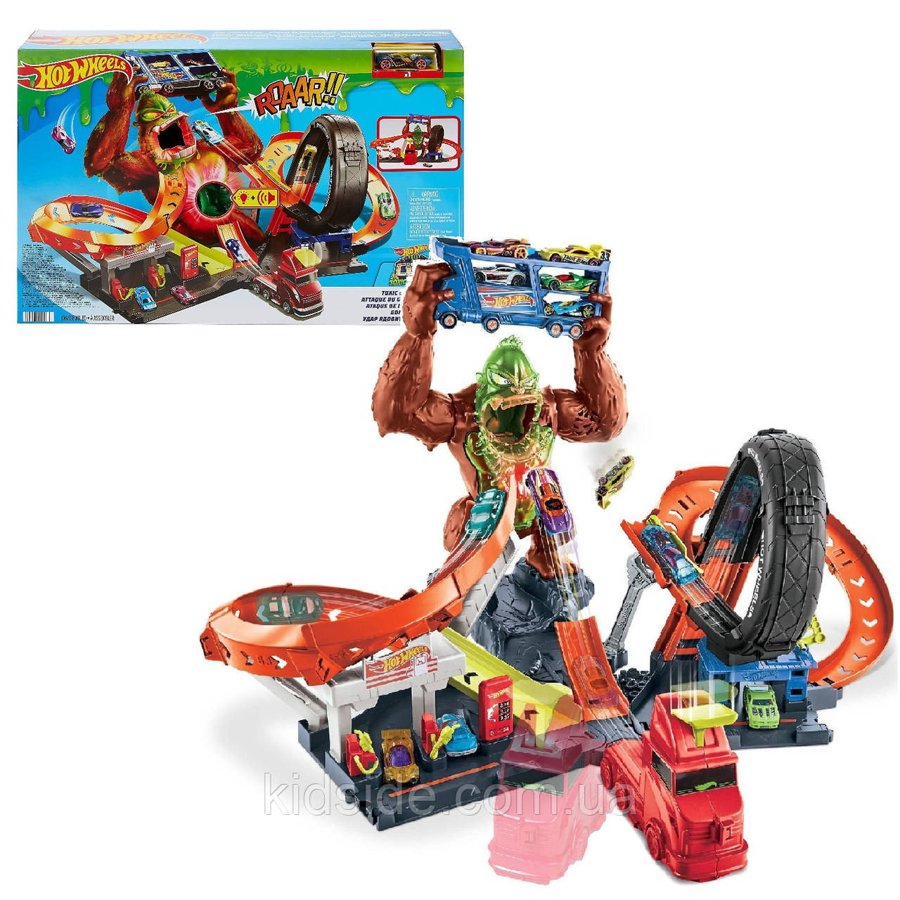 Hot Wheels GTT94 Toxic Gorilla Slam Автотрек Хот Вілс Атака токсичної горили