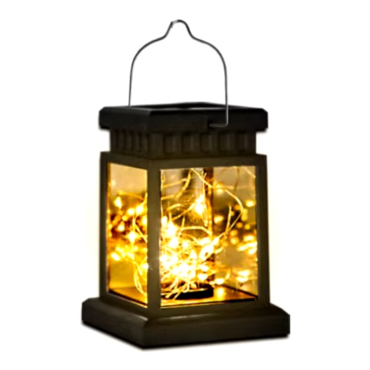 Підвісний ліхтар на сонячній батареї Вуличний світильник із світлодіодними нитками тепле біле світло, фото 1