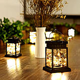 Підвісний ліхтар на сонячній батареї Вуличний світильник із світлодіодними нитками тепле біле світло, фото 4