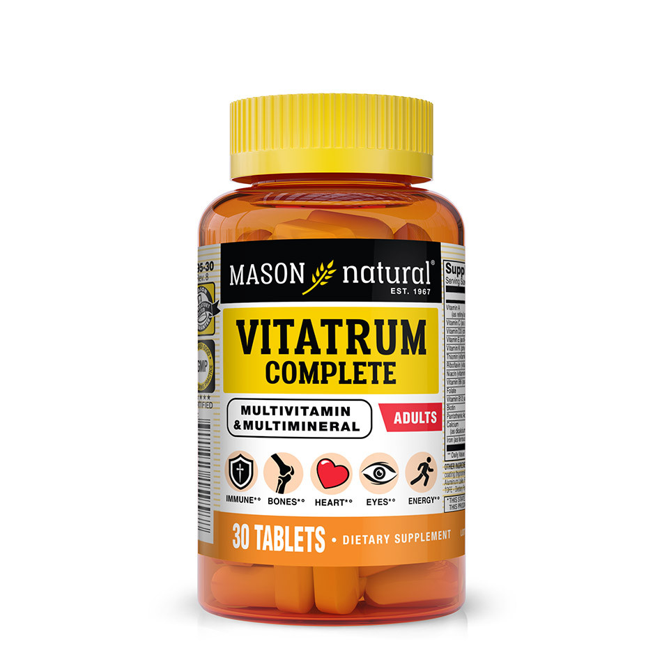 Повний комплекс мультивітамінів і мінералів, Vitatrum Complete Multivitamin&Multimineral, Mason Natural, 30