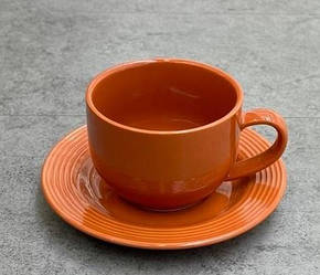 Чайний сервіз Limited Edition Denny Home жовтогарячий 12 предметів 220 мл порцеляна (B060243)