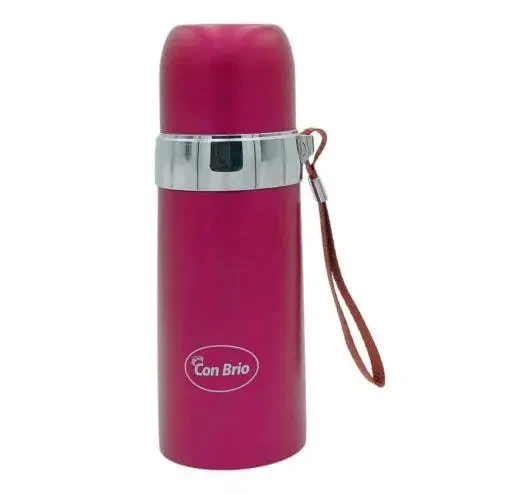 Термос Con Brio СВ-381рожев, 0,35 л, ремінець, фото 1